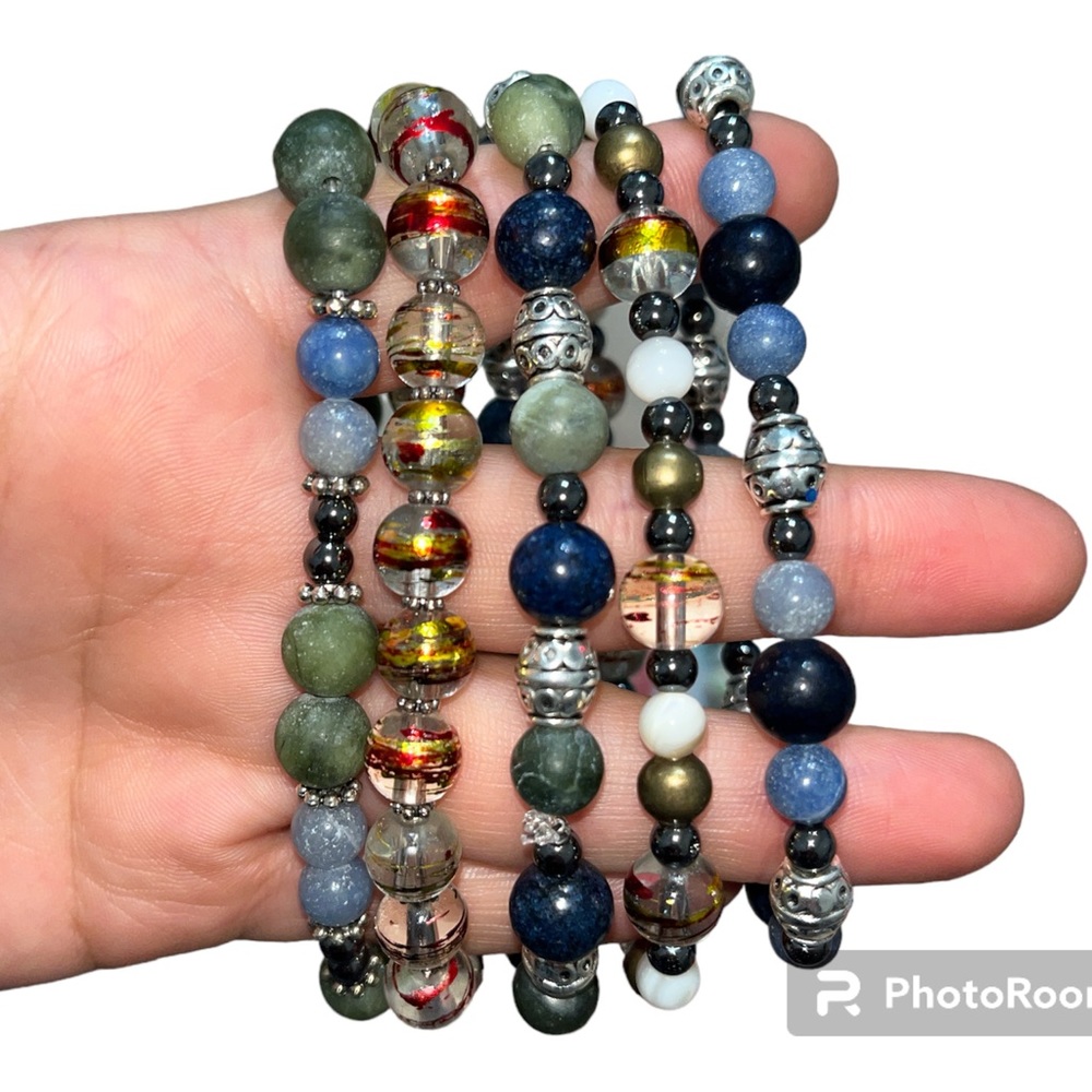 Selling handmade colorful bracelets